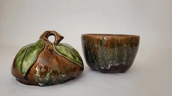 Abgedeckter Steinguttopf – Geschirr, Porcelain, Vintage (photo 7 of 11)