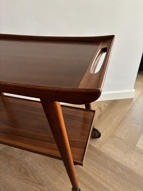 Image 1 of Vintage OPAL houten Barwagen / Serveerwagen - Jaren 50