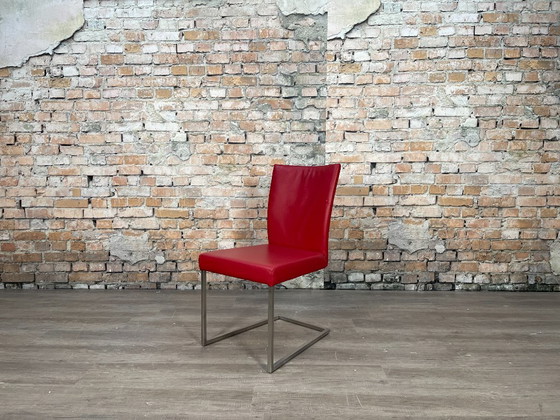 Bert Plantagie Misty - Cuir | Dutch Design, Chaises de salle à manger, Métal, Rouge, Modern (photo 8 sur 15)