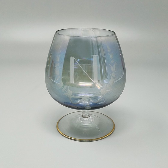 Image 1 of 1960s Astonishing Set of Six Glasses by Napoleon in Crystal, Made in Italy