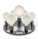 Lampada a cascata Space Age cromata (7 luci) – TZ Leuchten, anni '70