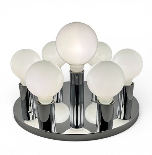 Space Age Cascade Lamp Chrome (7-light) – TZ Lighting, 1970s