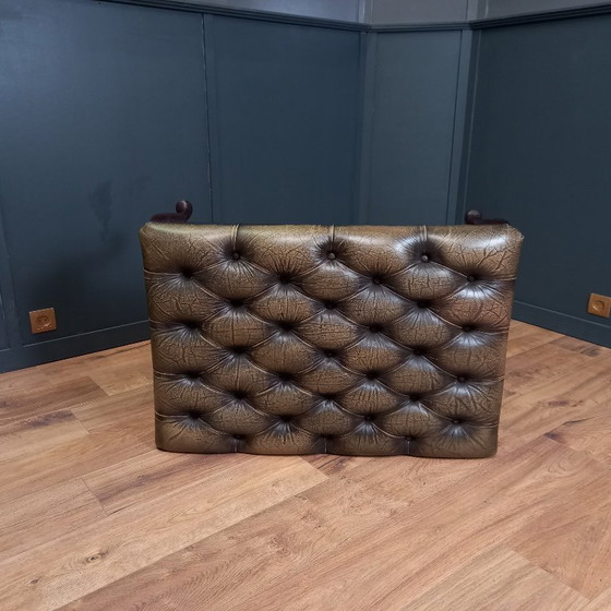 Image 1 of Pouf Chesterfield vintage in pelle