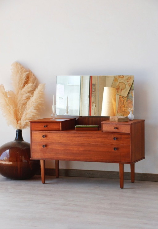 Vintage teakhouten kaptafel Avalon - Scandinavisch design uit het midden van de 20e eeuw