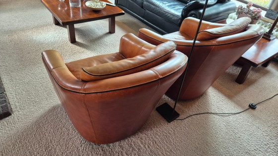 Set van 2 vintage clubstoelen van cognacbruin leer – Cuoietto Leather – Kok Wooninrichting Amersfoort (photo 12 of 19)