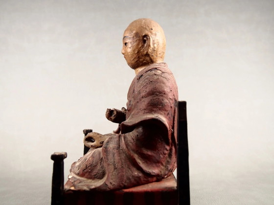 Antique Kobo Daishi Statue in Zushi Shrine – Japan Edo Period Buddha – Sculpture, Wood (photo 18 of 40)