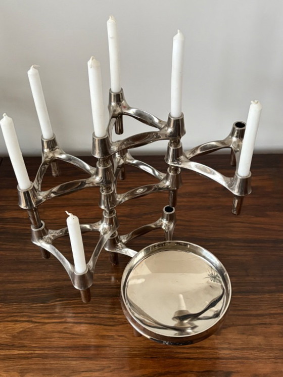Image 1 of Nagel & Stoffi per BMF - set di candelieri modulari + ciotola anni '70