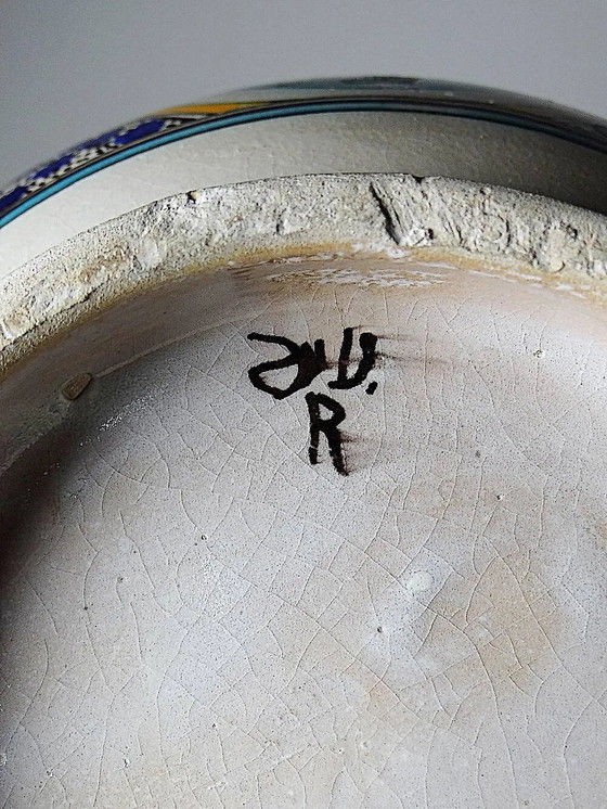 Large ancient jobana from Fes in polychrome faience, Morocco 20th century., Crockery, Porcelain, Brown (photo 17 of 17)