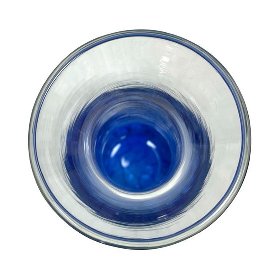 Image 1 of "Flirt" Glass Vase by R&B Ritzenhoff Breker – Cobalt Crackle Glass – 1990s