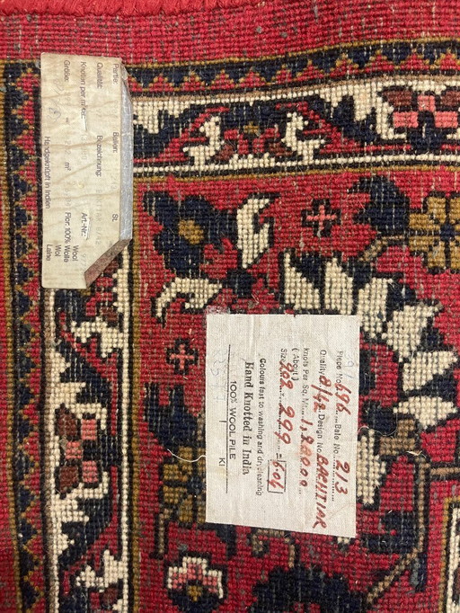 Alfombra india Bakhtiar anudada a mano – 202 x 299 cm – 100 % lana