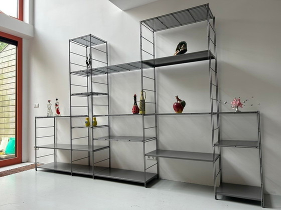 Vintage Ikea Niels Gammelgaard stellingkast "Peter" (groot!) – Vitrinekasten, Metal, Glass (photo 3 of 10)