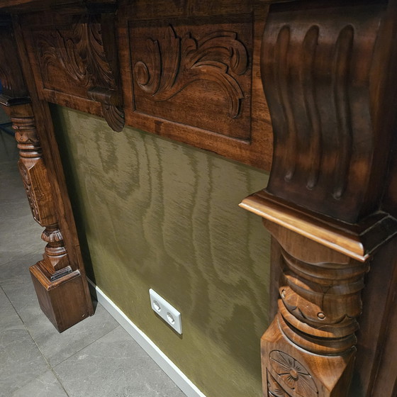 Image 1 of Beautiful Antique Wooden Fireplace Surround – Richly Decorated