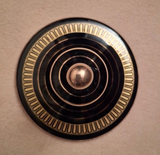 Image 1 of 24-carat gold-plated porcelain urn