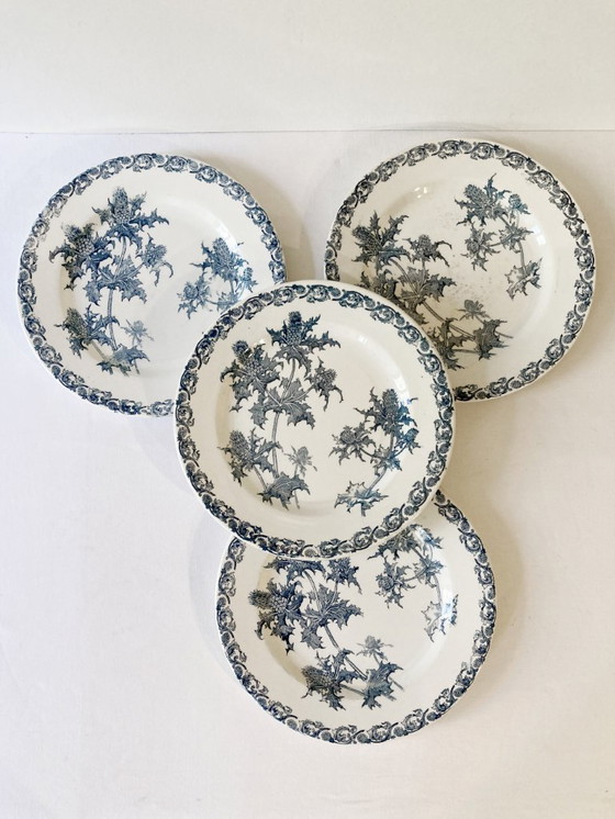 Image 1 of 4 Clairefontaine Ironstone Plates, Righi Pattern