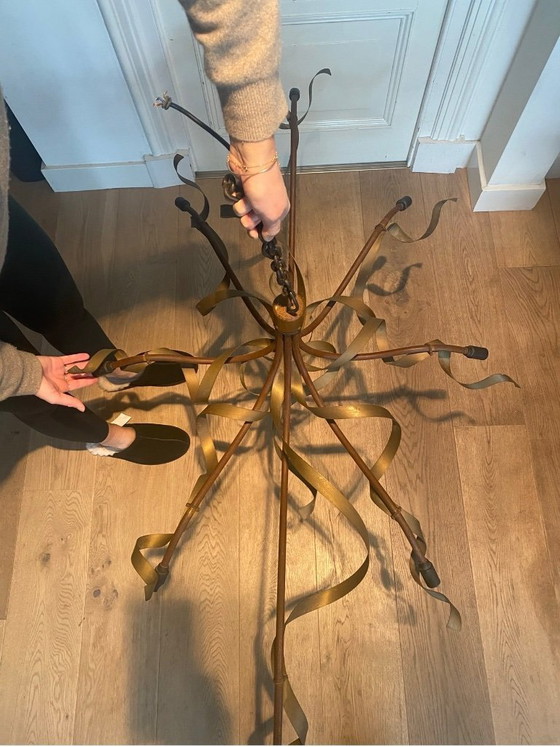 Image 1 of Jacco Maris Ruban plié oval pendant lamp made of curved steel