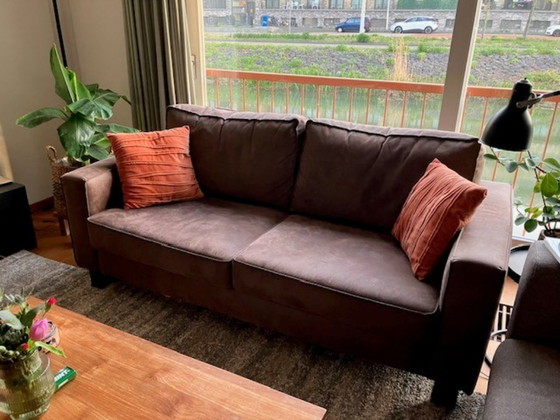 Image 1 of In affitto (a partire da luglio circa): bellissimo divano a 3 posti in micropelle marrone (stile industriale)
