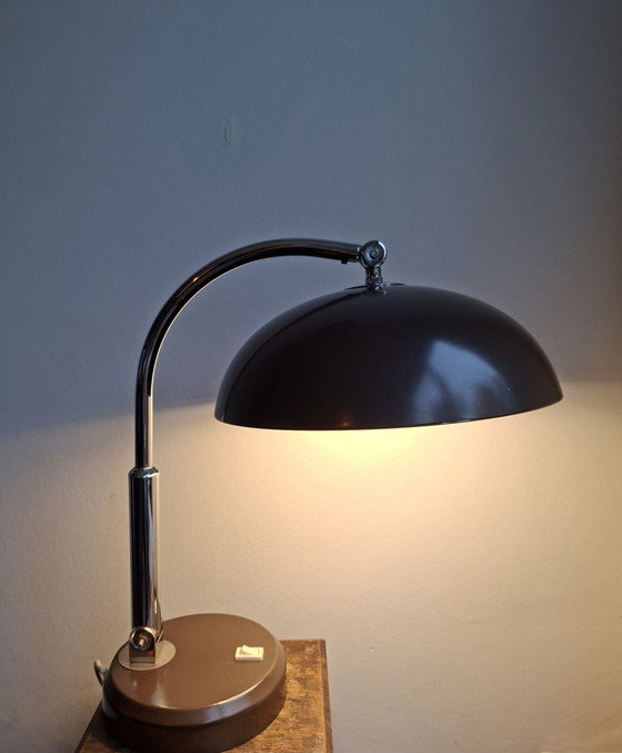 Rare Hala Zeist '144' Desk Lamp, 1st Generation, LED Upgrade, Table lamps, Chrome, Metal, Brown (photo 4 of 15)
