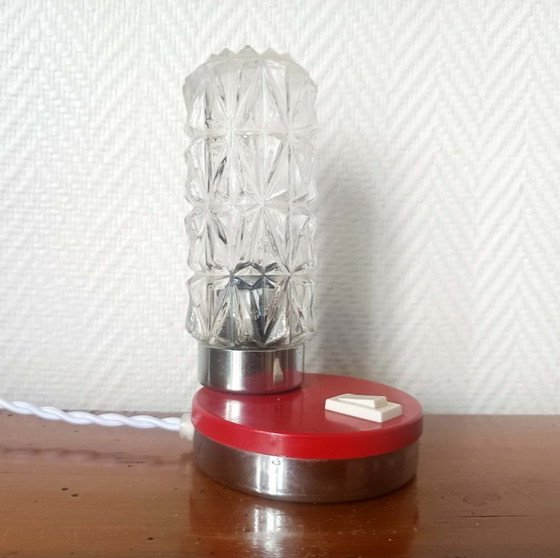 Image 1 of Lampada da notte in vetro in stile Space Age, anni '70