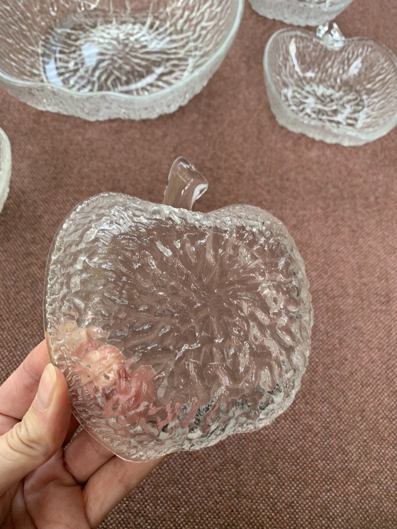 Image 1 of Complete Set Vintage Appel Schalen Glas CoVetro Italië Jaren 70