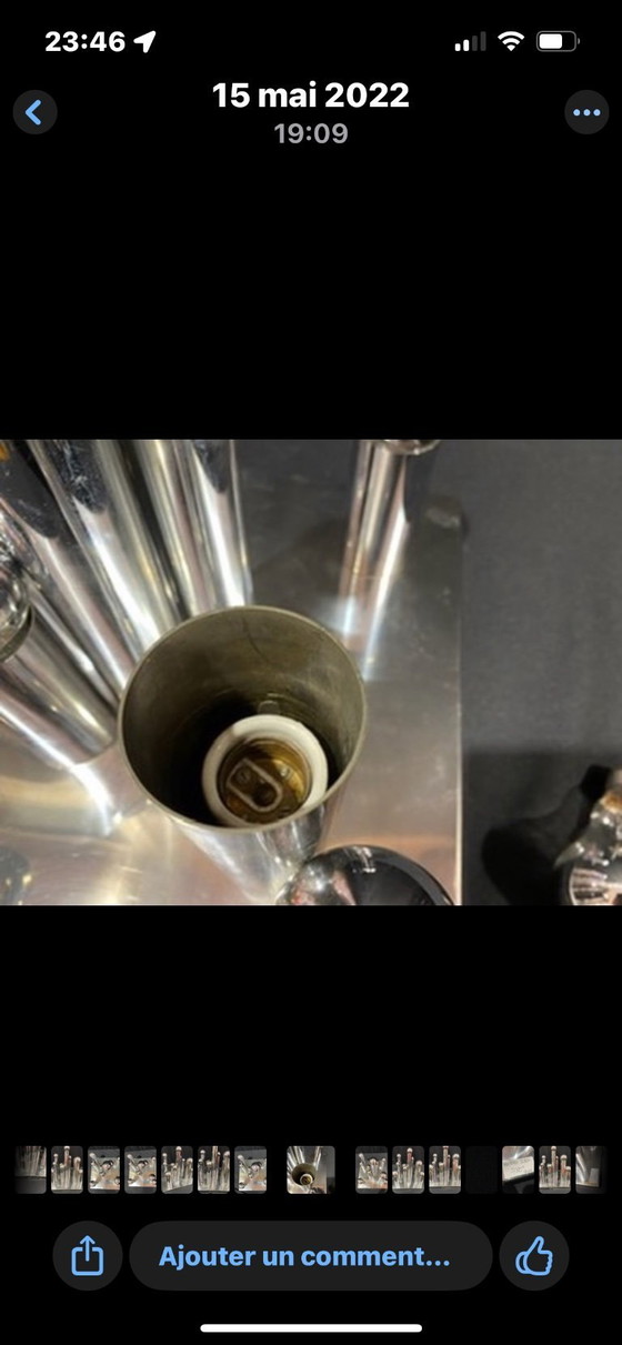 Image 1 of Plafoniera Vintage Motoko Ishii Design Futuriste Années 70-Staff.