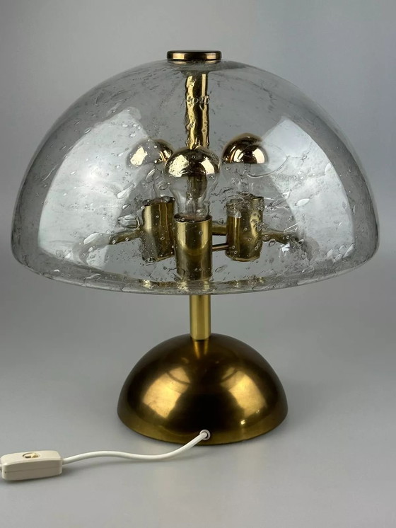 Image 1 of Lampe de table des années 60 70 Von Doria Leuchten Germany Verre & laiton Space Age