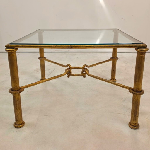 Tavolino da caffè Banci Italia, modello Hermes, anni '60, oro stile metà secolo