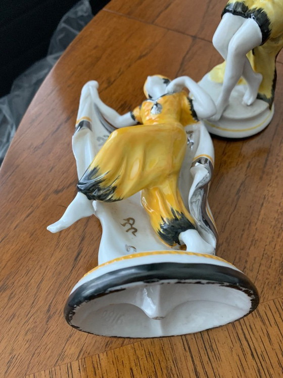 Image 1 of 2 beeldjes art-DECO uit Frankrijk  ( 2 stuks )