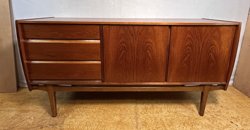 Prachtig Mid-Century Retro Vintage Teak Dressoir van Nathan Furniture 1960 Zeldzaam Ontwerp met Gebogen Rand