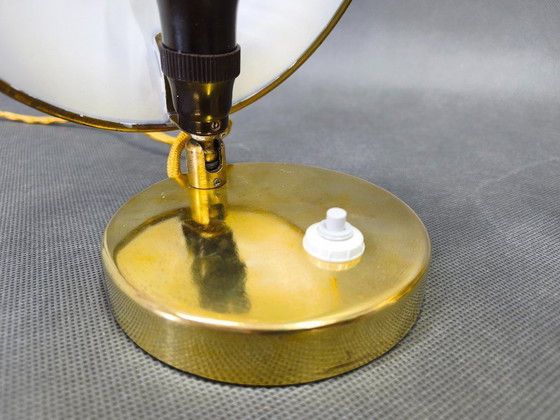 Image 1 of Pair of Art Deco Adjustable Brass Table Lamps, 1930s Czechoslovakia