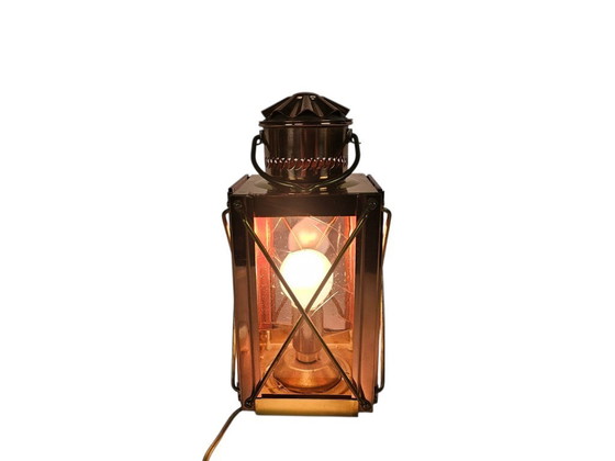 Image 1 of Lampe de navire - lanterne de cale - cuivre - verre - laiton - Pays-Bas - troisième quart du XXe siècle