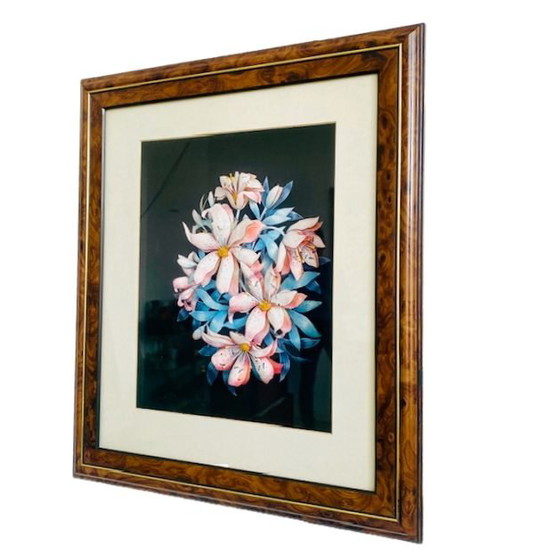 Image 1 of Scultura di carta 3D vintage incorniciata con fiori