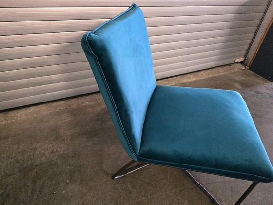 Image 1 of 1x Fauteuil Velours bleu / fluweel