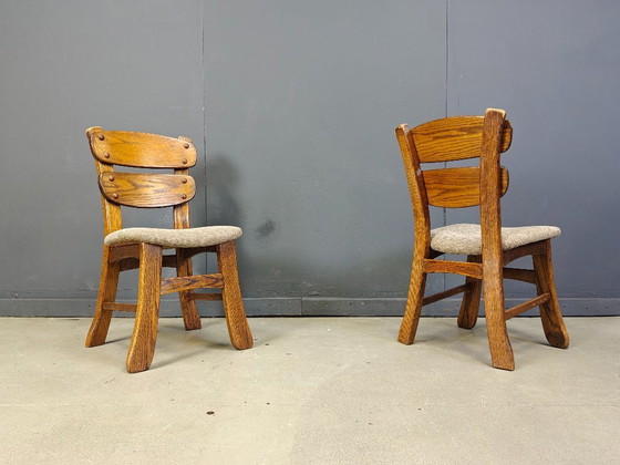 Image 1 of Vintage brutalist dining chairs, set of 5 - 1960s