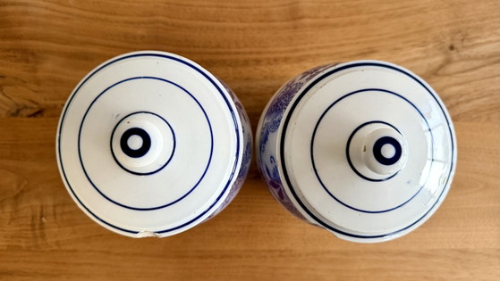 Set Vintage Barattoli Contenitori Blu-Bianco – Accessori da cucina, Ceramic (photo 5 of 5)