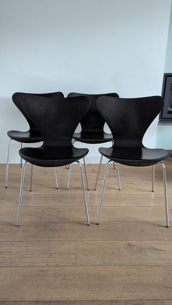 Set de 4 sillas de comedor Arne Jacobsen Serie 7 – Fritz Hansen, Wood (photo 4 of 12)