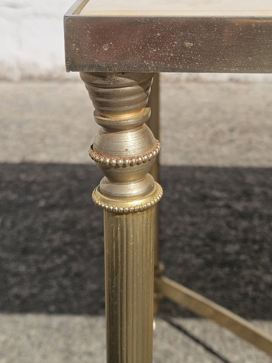Image 1 of French Vintage Marble Coffee Table-Maison Jansen Cocktail Table-Lounge Table Hollywood Regency Style-70s