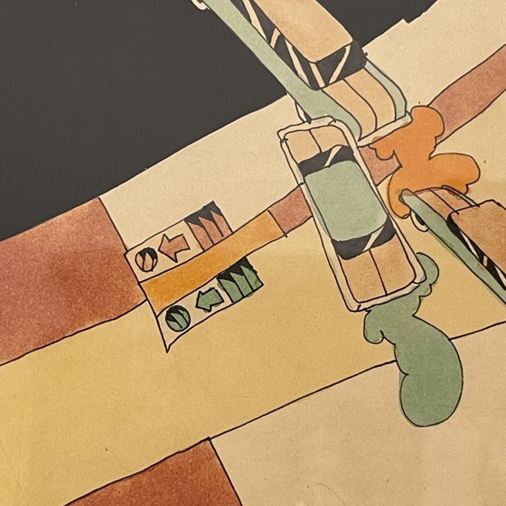 Fernand Flausch, Composizione Pop Art, Tecnica Mista su Carta, 1973 – Dipinti e disegni, Paper, Surrealism (photo 8 of 10)