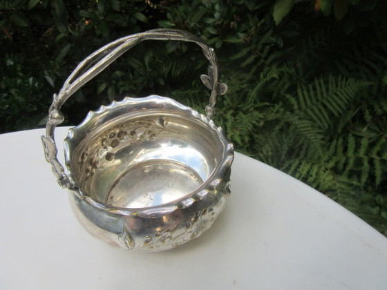 WMF Art Nouveau Antieke Kom met Zwenkhandvat, Verzilverd, Gestempeld WMFM – Schalen, Metal, Silver (photo 8 of 16)