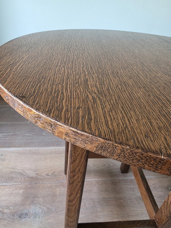 Image 1 of Exclusive Amsterdam School side table – Solid quarter-sawn oak – ca. 1930s