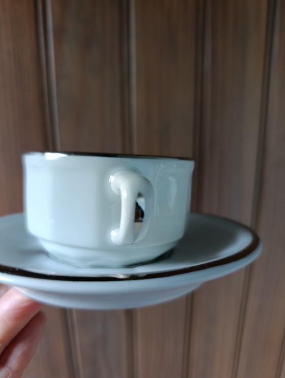 Image 1 of 6 Parisian bistro cups, Flora model - Apilco Deshoulieres