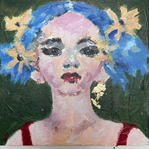 Blue Girl, acrilico su tela