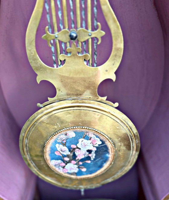 Patinated Antique Comtoise Clock, Bohemian & Vintage Charm, Wood, Creme (photo 12 of 14)
