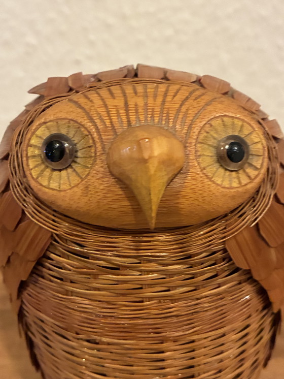 Image 1 of Owls made from rattan and wood