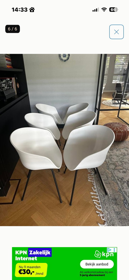 6x eetkamerstoelen van het merk Hay