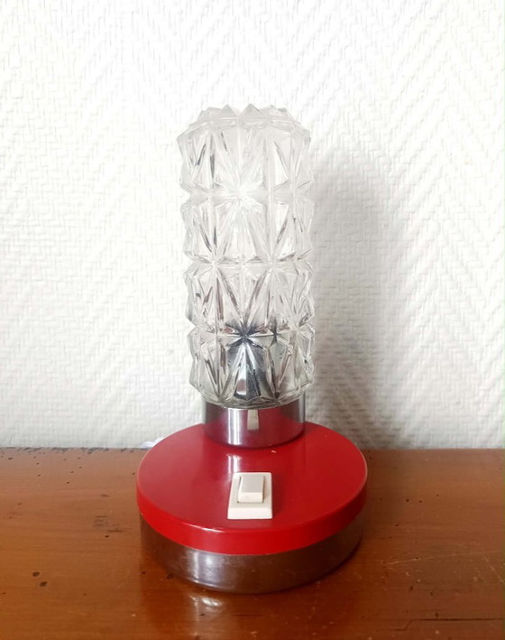 Image 1 of Lampada da notte in vetro in stile Space Age, anni '70