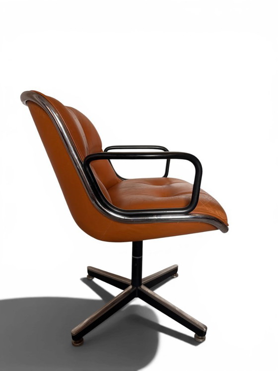 Image 1 of Knoll Charles Pollock Armchair - Vintage Camel Leather