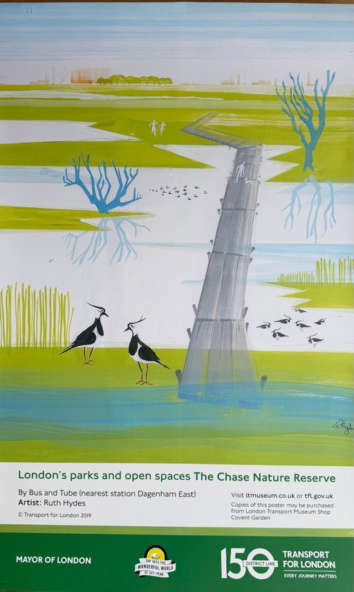 Ruth Hydes, natuurreservaat The Chase, copyright Transport for London, 2019, gedrukt in het Verenigd Koninkrijk