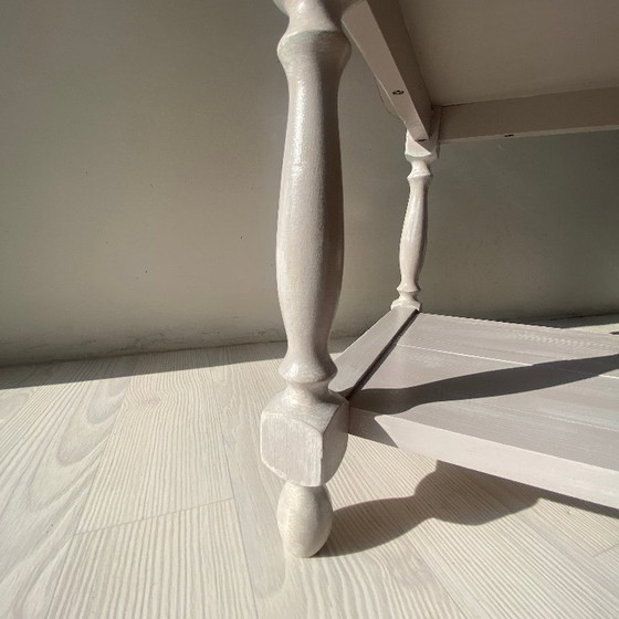 Image 1 of Vintage rustic pink and gold coffee table