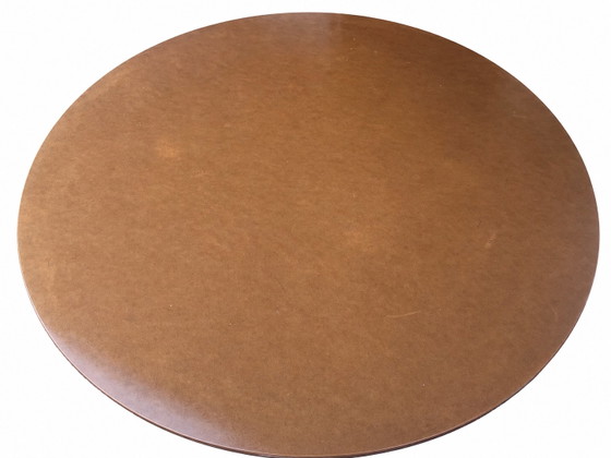 PARADOR Design Eetkamerset 1987 | Originele showroom | 5 leren en chromen stoelen & ronde tafel – Leather (photo 9 of 12)