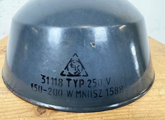 Image 1 of Lampada a sospensione industriale in smalto blu scuro di EMAX, anni '60